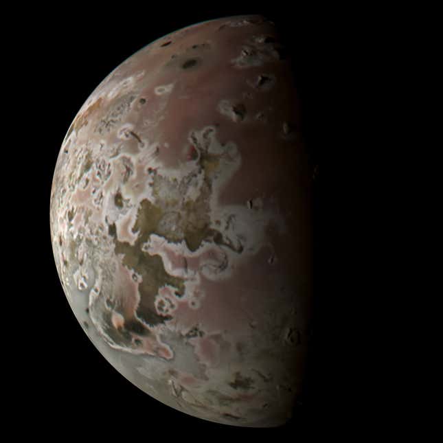 Image for article titled NASA&#39;s Juno Reveals Hellish Landscape of Jupiter&#39;s Moon Io in Latest Flyby